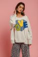 Love You More Heart Patch Slit French Terry Sweatshirt For Discount