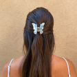 SUMMER BUNS - WHITE BUTTERFLY HAIR CLIP For Discount