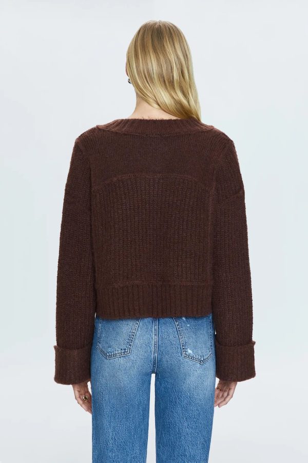 PISTOLA - JOY CROPPED BOXY SWEATER DARK ROAST Sale