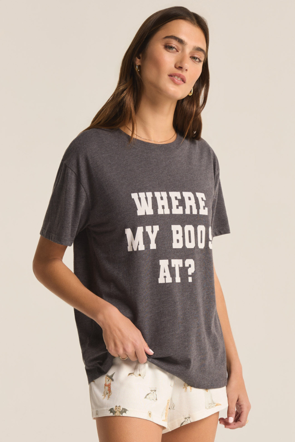 Z SUPPLY - MY BOOS BOYFRIEND TEE CHARCOAL HEATHER Fashion