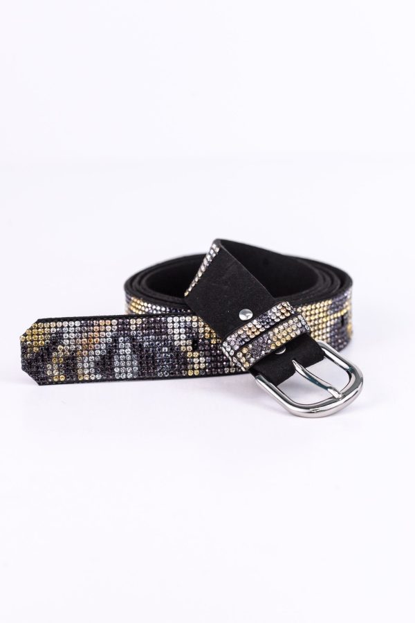 Black Printed Bling Belt - BLT1040BK Supply