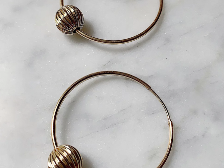 LUSH JEWELRY - CORRUGATED BEAD HOOPS Cheap