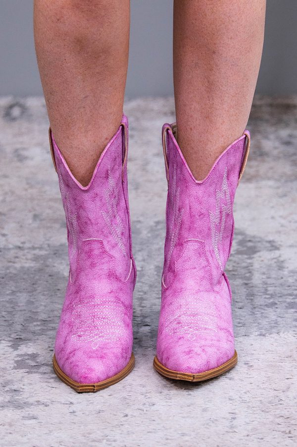 Bowie Metallic Boot in Pink Supply