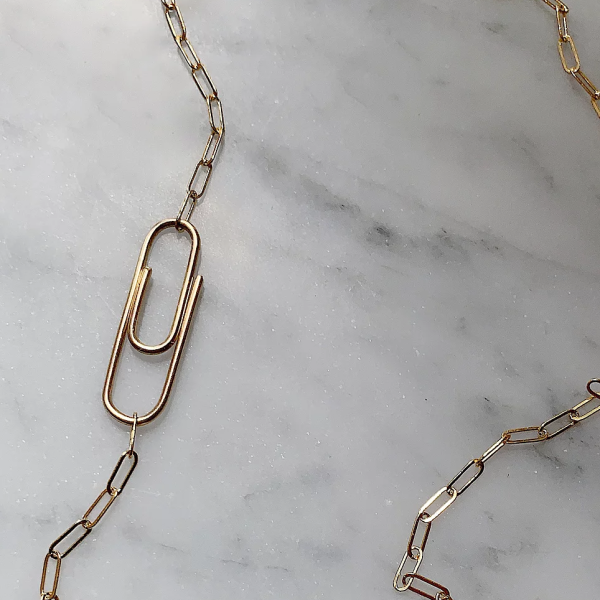 LUSH JEWELRY - PAPER CLIP NECKLACE Online now