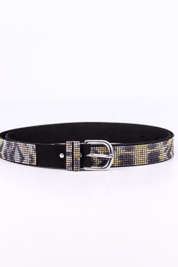 Black Printed Bling Belt - BLT1040BK Supply