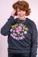 Soul Full Of Sunshine Charcoal Floral Graphic Sweatshirt - A3215CH Online