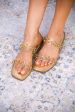 Flawless Appeal Gold Clear Studded Slip-On Sandals - SHO2591GD Supply