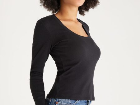 Z SUPPLY - SIRENA LONG SLEEVE TEE BLACK on Sale