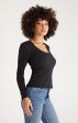 Z SUPPLY - SIRENA LONG SLEEVE TEE BLACK on Sale