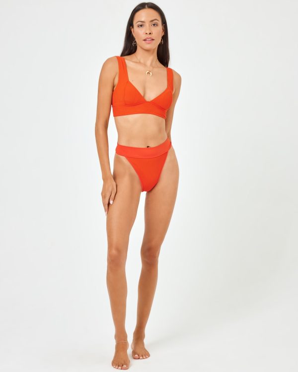 L*SPACE - RIBBED HAILEY BIKINI TOP PIMENTO Hot on Sale