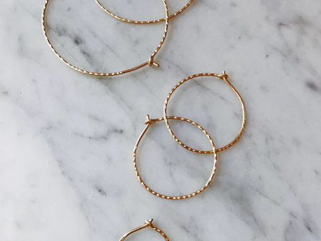 LUSH JEWELRY - MEDIUM HAMMERED HOOP on Sale