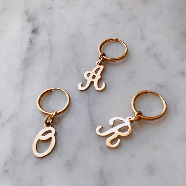 LUSH JEWELRY - INITIAL HOOPS Hot on Sale