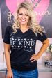 Be Kind Black V Neck Graphic Tee - A2874BK For Discount