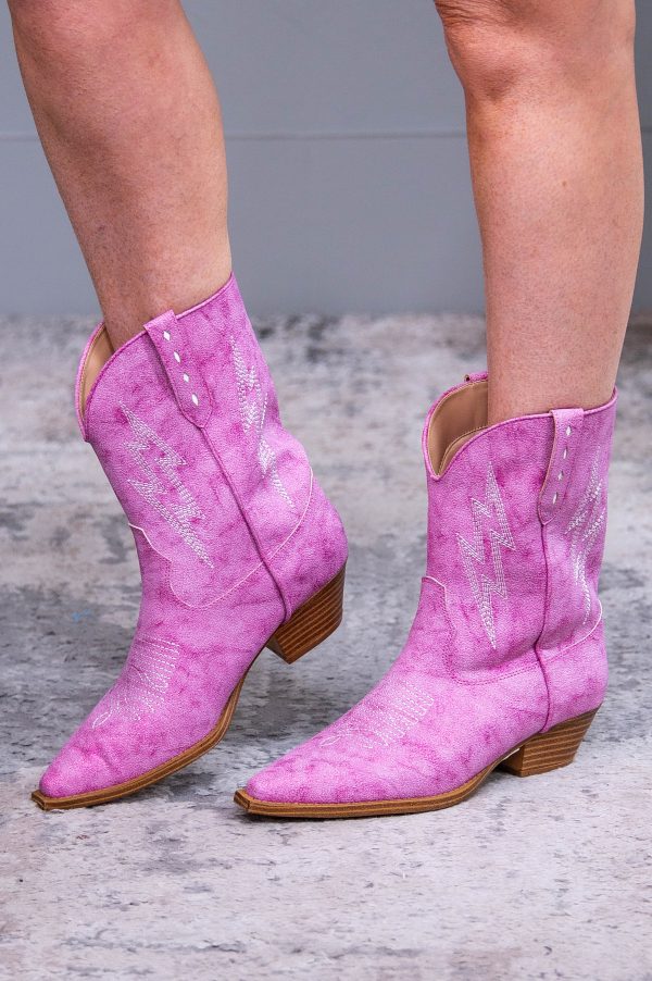 Bowie Metallic Boot in Pink Supply