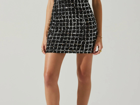 ASTR THE LABEL - CARMEN DRESS BLACK SILVER Online now