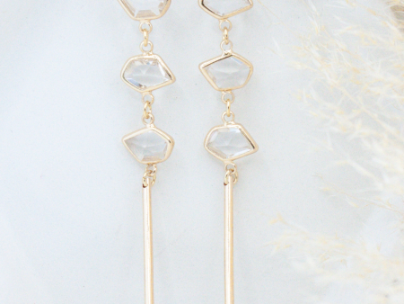 BUNGALOW BLONDE JEWELRY - BALI ALI GEMSTONE EARRINGS CRYSTAL CLEAR For Discount