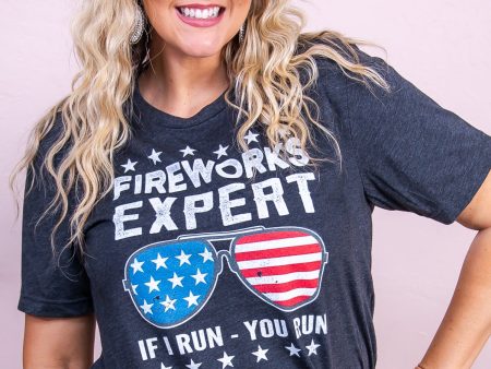 Fireworks Expert Dark Heather Gray Graphic Tee - A3398DHG For Cheap