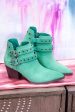 Elsa Leather Ankle Boot in Teal Sale