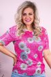 Just Be A Daisy Hot Pink Multi Color Sequin Daisy Top - T9098HPK Online