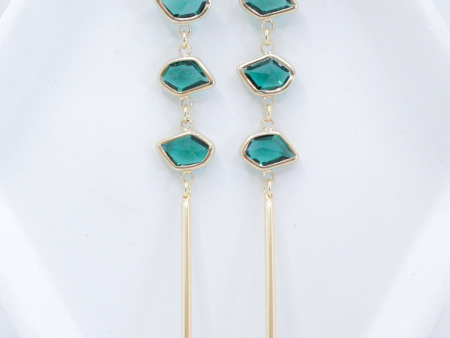 BUNGALOW BLONDE JEWELRY - BALI ALI GEMSTONE EARRINGS EMERALD Discount