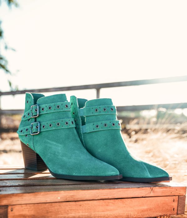 Elsa Leather Ankle Boot in Teal Sale