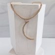 MAC & RY JEWELRY - GOLD FILLED BEADED CZ MOON NECKLACE Discount