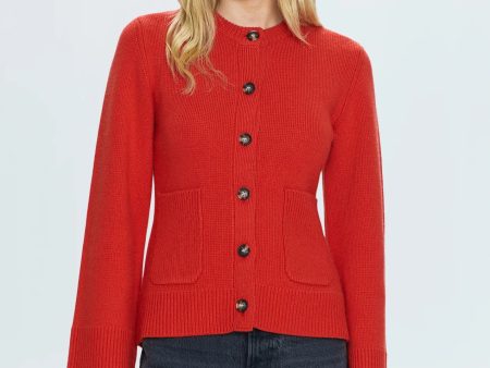 PISTOLA - DANI CINCHED WAIST CARDIGAN ROUGE Online now