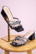 Walk Like You re On A Runway Black Clear Crisscross Bling Heels - SHO2700BK Online