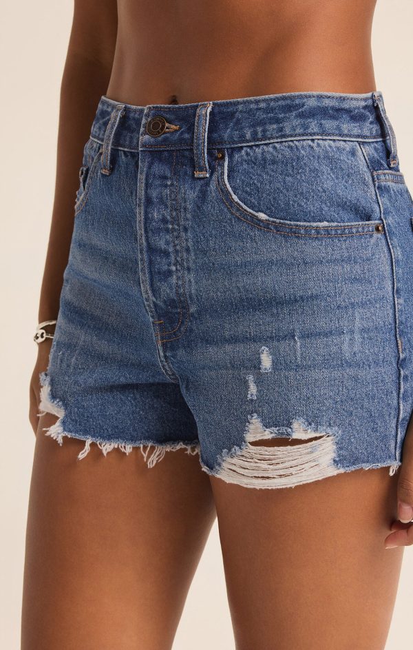 Z SUPPLY - CLASSIC HI-RIS DENIM SHORT VINTAGE INDIGO on Sale