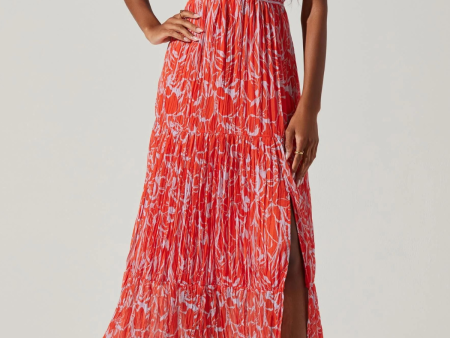 ASTR THE LABEL - PESCADERO PLEATED MAXI DRESS For Sale