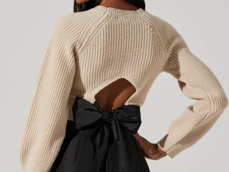 ASTR THE LABEL - EILA CONTRAST BOW BACK SWEATER For Cheap