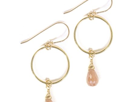 AMY JOY JEWELRY - CIRCLE MILAN PEACH MOONSTONE Online