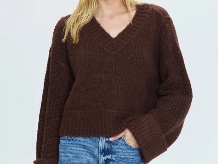 PISTOLA - JOY CROPPED BOXY SWEATER DARK ROAST Sale