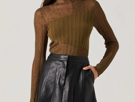 ASTR THE LABEL - MIKITA FAUX LEATHER PLEATED SKIRT Cheap