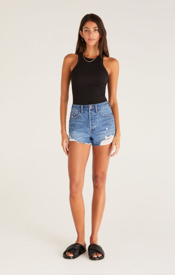 Z SUPPLY - CLASSIC HI-RIS DENIM SHORT VINTAGE INDIGO on Sale