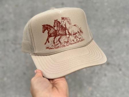 NFM - WILD HORSES TRUCKER HAT SAND Sale