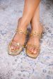 Flawless Appeal Gold Clear Studded Slip-On Sandals - SHO2591GD Supply