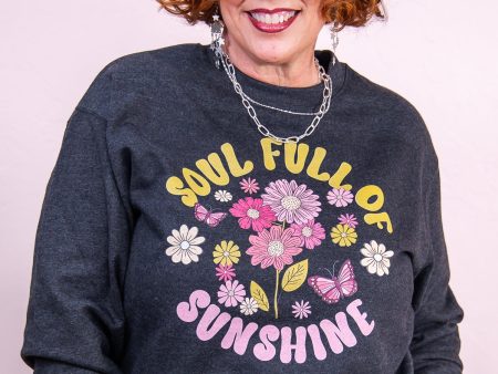 Soul Full Of Sunshine Charcoal Floral Graphic Sweatshirt - A3215CH Online