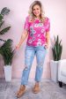 Just Be A Daisy Hot Pink Multi Color Sequin Daisy Top - T9098HPK Online