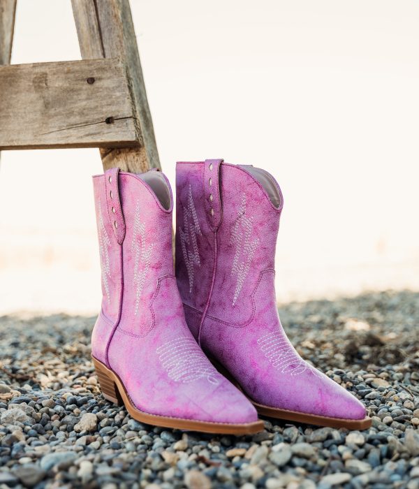 Bowie Metallic Boot in Pink Supply