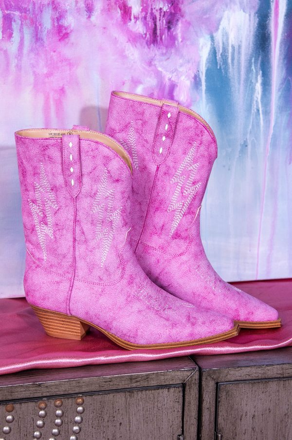 Bowie Metallic Boot in Pink Supply