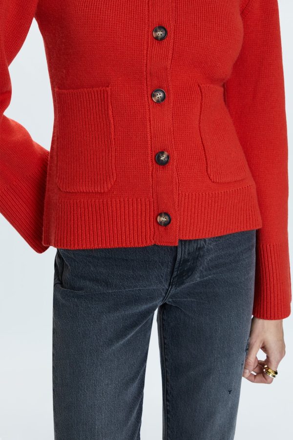 PISTOLA - DANI CINCHED WAIST CARDIGAN ROUGE Online now