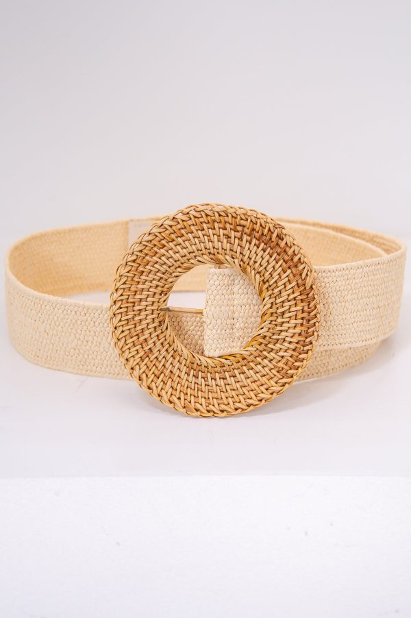 Ivory Tan Woven Regular Belt - BLT1281IV Sale