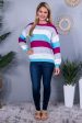 Autumn Weather Magena Multi Color Striped Knitted Sweater - T10412MG Sale