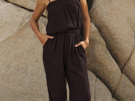 Z SUPPLY - KIARA GAUZE JUMPSUIT BLACK Online Hot Sale