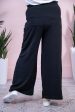 All About Autumn Black Solid Palazzo Pants - PNT1664BK on Sale