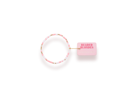 [Beaded Blondes] Pink & White Sprinkle Standard Bracelet Online