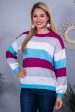 Autumn Weather Magena Multi Color Striped Knitted Sweater - T10412MG Sale