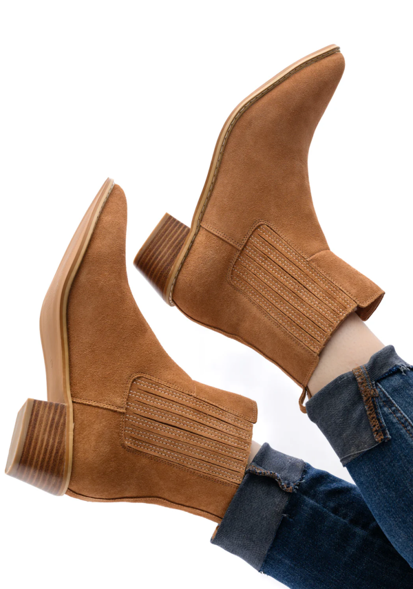 Leonor Suede Ankle Boot in Tan Online Sale