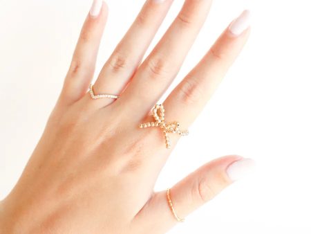 [Beaded Blondes] Bow Ring - Gold Online